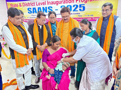 Mayor of Agartala Municipal Corporation (AMC) Dipak Majumder Inaugurated State Level SAANS 2025 in Bhati Abhoynagar UPHC at Agartala on December 6.